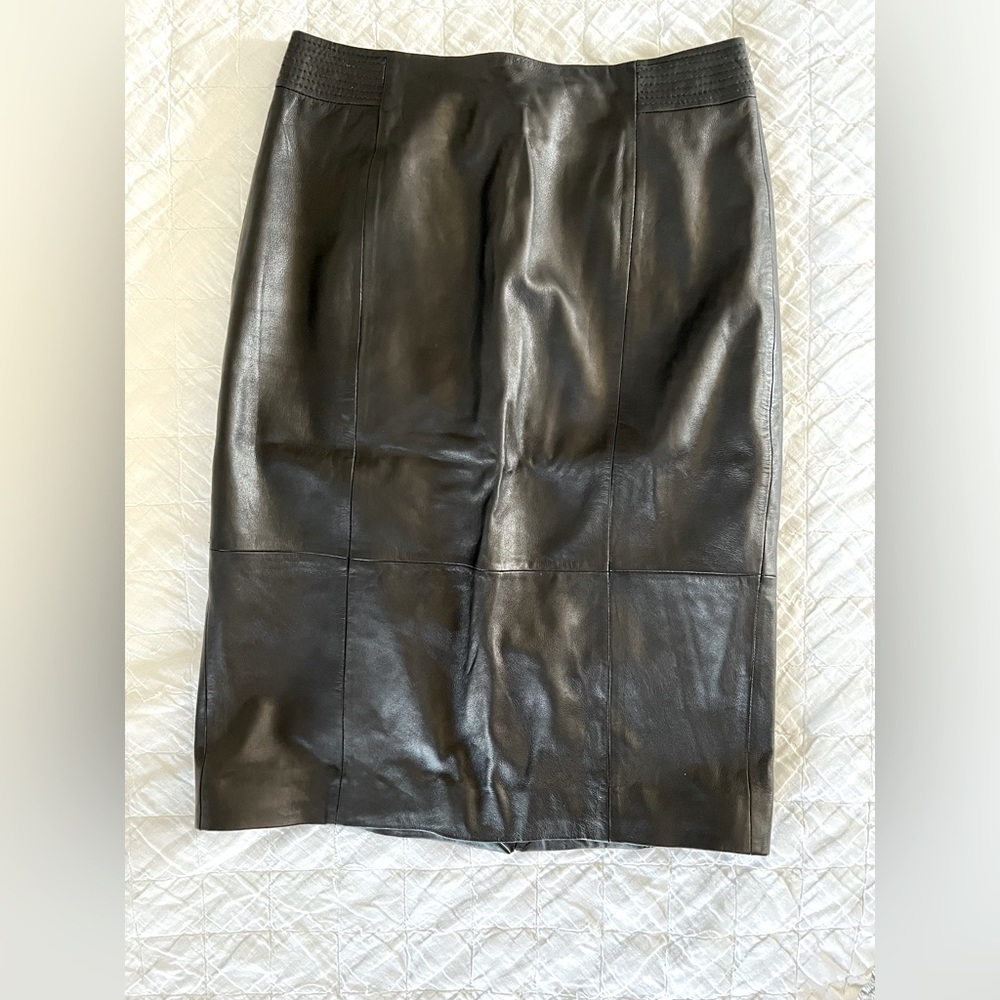 BOSS leather pencil skirt